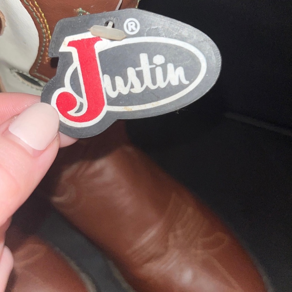 Nwt Justin Brown Western Cowboy Boots - Picture 2 of 6